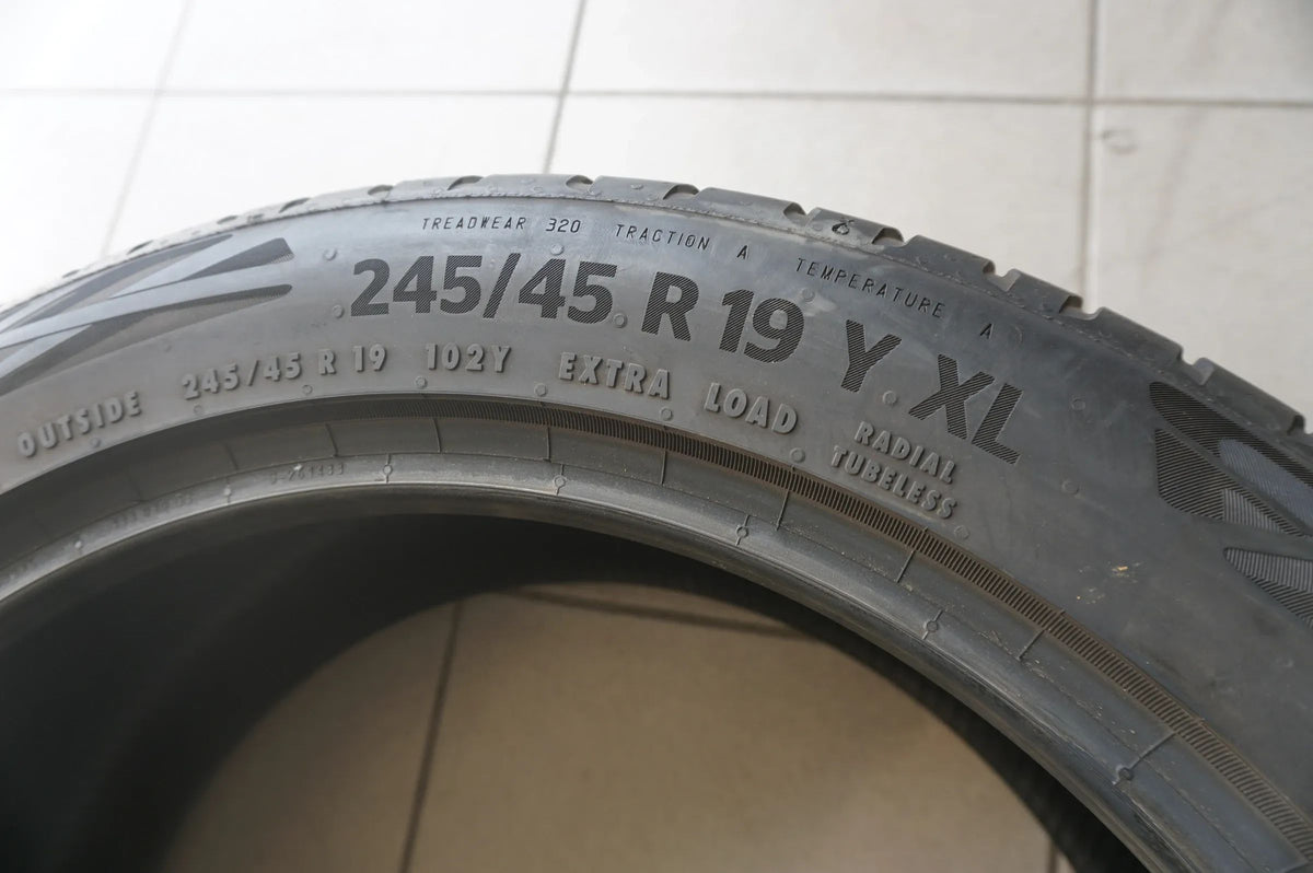 1 X 245 45 R19 102Y Summer Tire Continental Eco Contact 6 Q * MO 2023 5.5mm Detailansicht 3