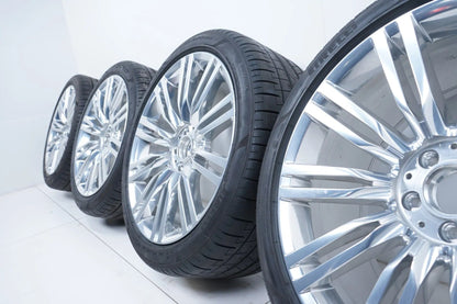 Cerchi in lega cromati originali Mercedes Classe S W223 V223 pneumatici estivi 255 40 R20 7 mm