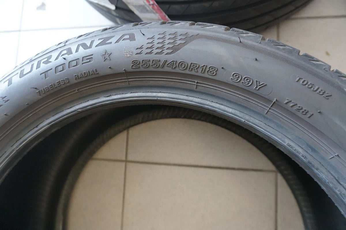 2 X 255 40 R18 99Y Sommerreifen Bridgestone Turanza T005 * 6mm 2024 Detailansicht 3