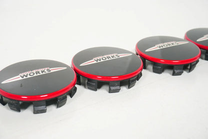 4x original MINI JCW Nabendeckel Deckel 55mm schwarz 6861092