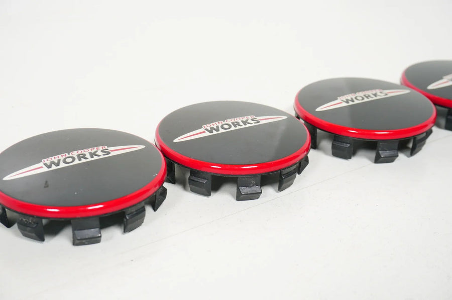 4x original MINI JCW Nabendeckel Deckel 55mm schwarz 6861092