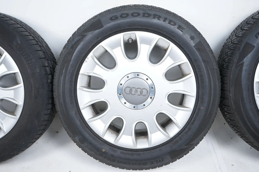 Audi A8 4E D3 Alufelgen Allwetterräder mit neuen Allwetterreifen 235 55 17 Zoll
