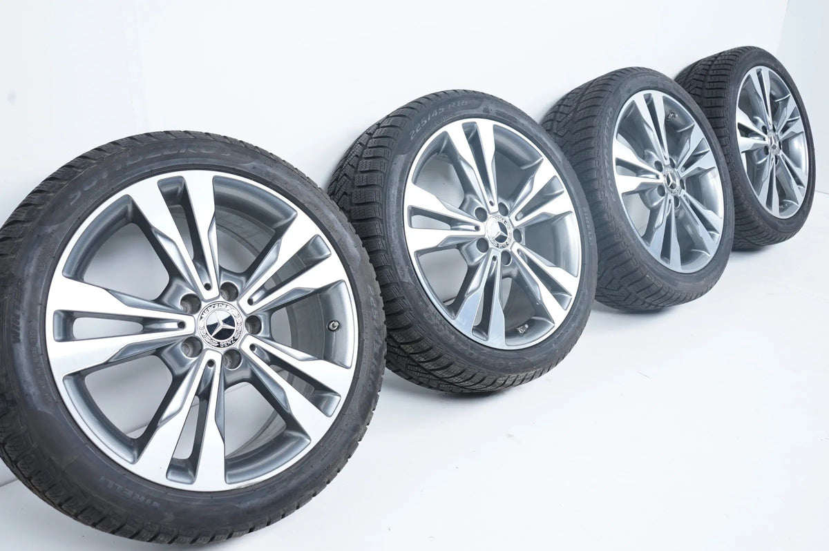 Originele Mercedes C-Klasse W205 S205 18 inch lichtmetalen velgen winterbanden A2054012802 Detailweergave 2