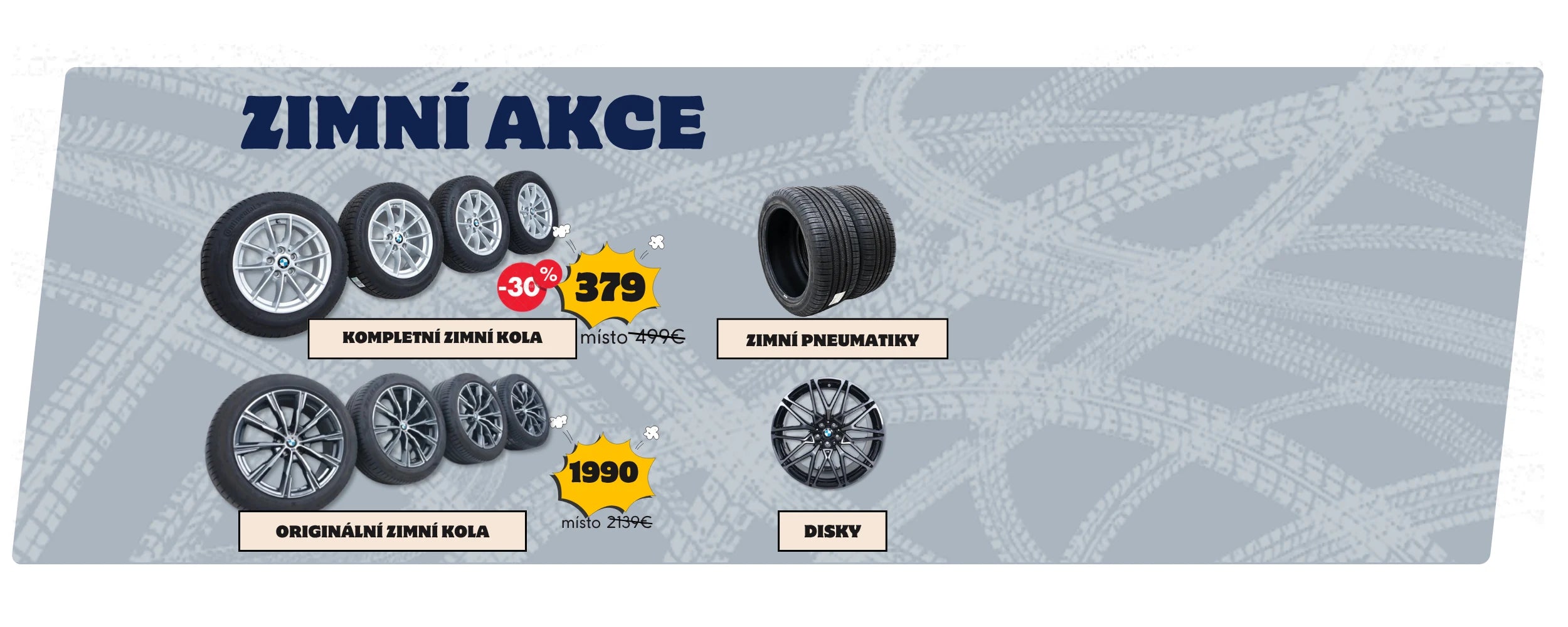 Zimní akce v Reifenshop Landshut: kompletní zimní kola, originální zimní kola, zimní pneumatiky a disky