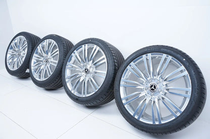 Cerchi in lega originali Mercedes Classe S W223 V223 TOP da 20 pollici con pneumatici estivi cromati