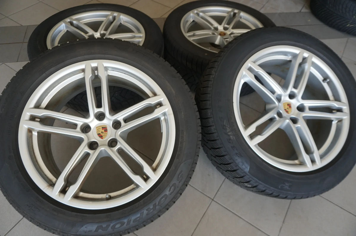 Original Porsche Macan 95B 19 tommer alufælge vinterhjul vinterdæk 2023 6,5mm