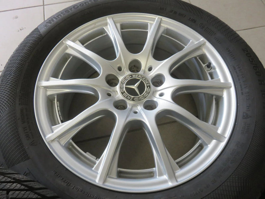 Cerchi in lega Mercedes Classe C W205, ruote invernali, pneumatici invernali Conti 205 60 R16, 8 mm