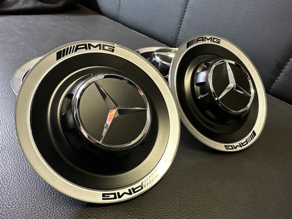 4x Original Wie Neu Mercedes AMG Nabendeckel Deckel mattschwarz A0004005700
