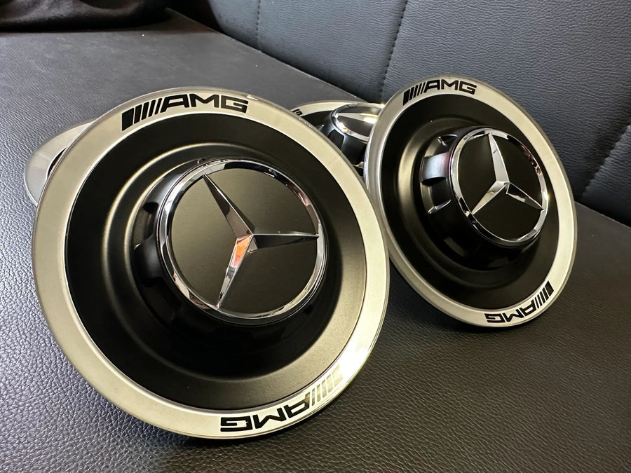 4x Original Wie Neu Mercedes AMG Nabendeckel Deckel mattschwarz A0004005700